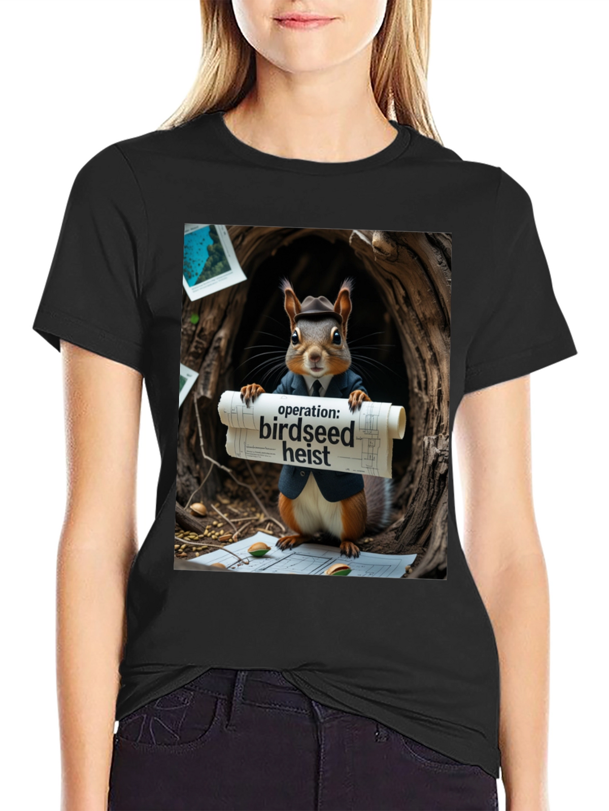 Birdseed Heist Squirrel T-Shirt