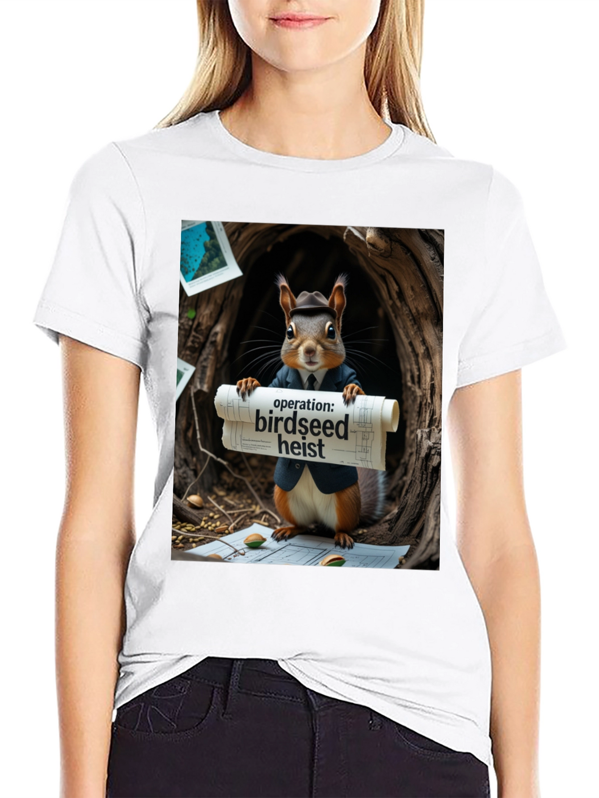 Birdseed Heist Squirrel T-Shirt