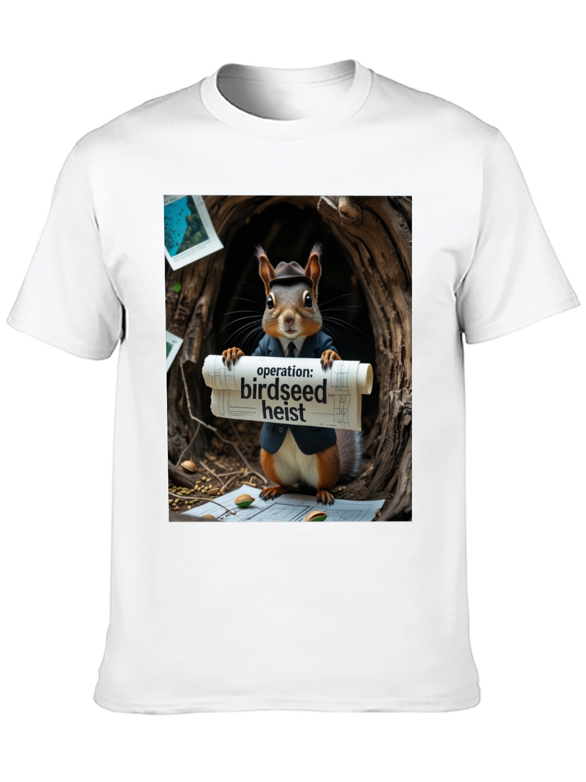 Birdseed Heist Squirrel T-Shirt