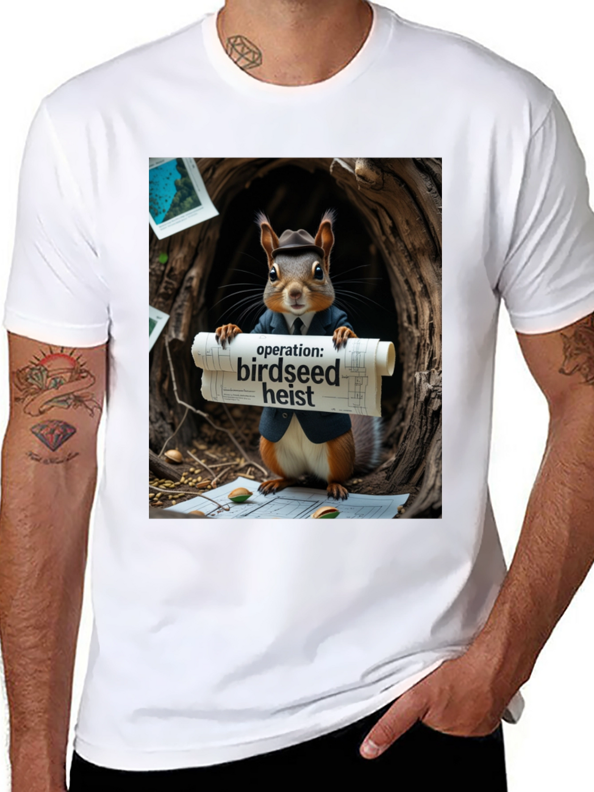 Birdseed Heist Squirrel T-Shirt