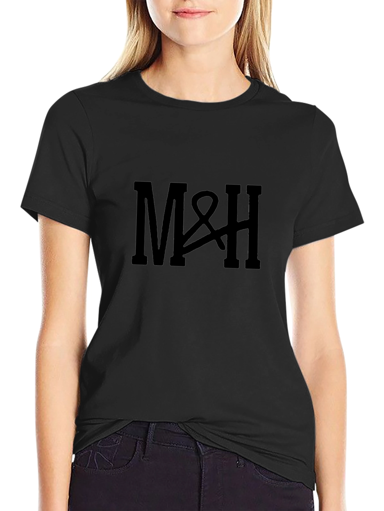 M&H Black Cotton Graphic Tee