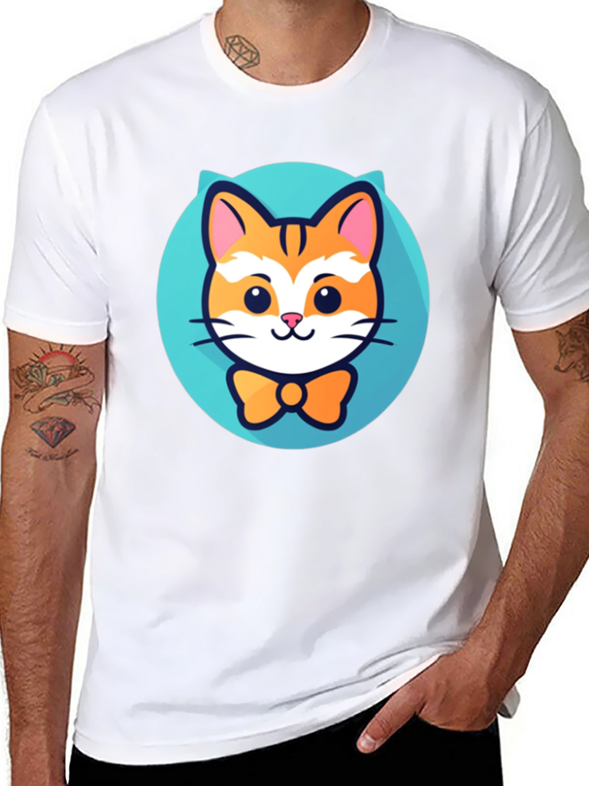 Cute Cat Bowtie T-Shirt