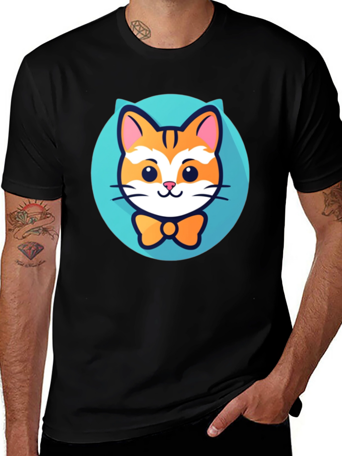 Cute Cat Bowtie T-Shirt