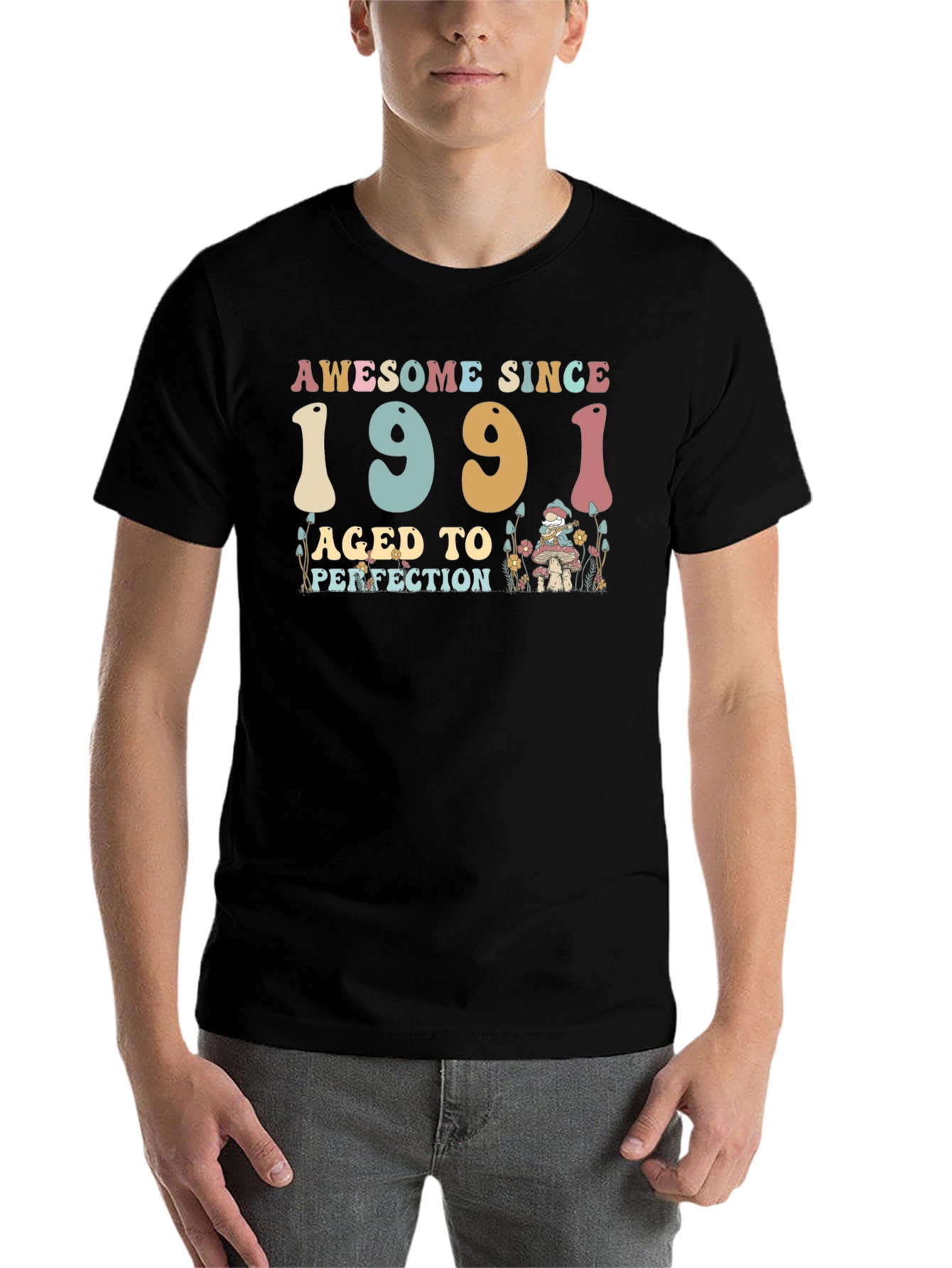 Awesome Since 1991 Aged to Perfection Black T-Shirt