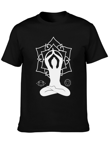 Yoga Mandala Graphic T-Shirt - Black
