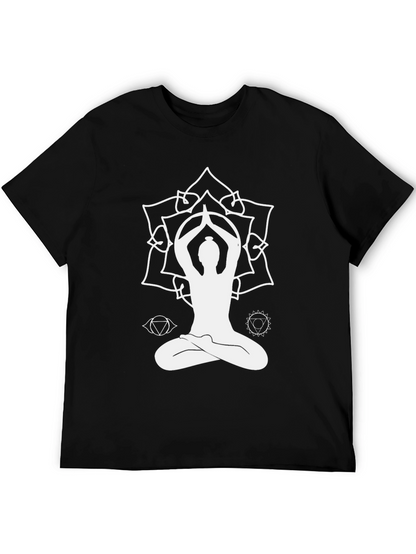 Yoga Mandala Graphic T-Shirt - Black