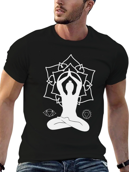 Yoga Mandala Graphic T-Shirt - Black