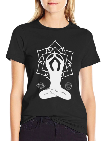 Yoga Mandala Graphic T-Shirt - Black