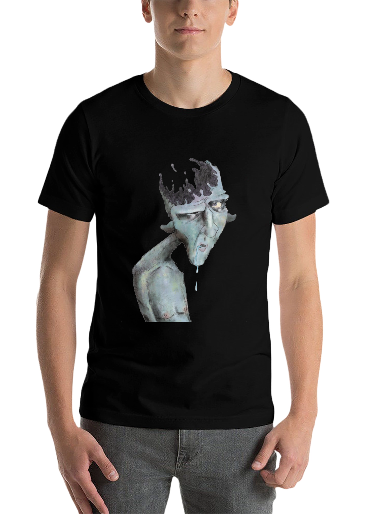 Unique Graphic Print Black T-Shirt
