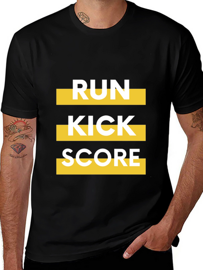 Run Kick Score Black Graphic Tee