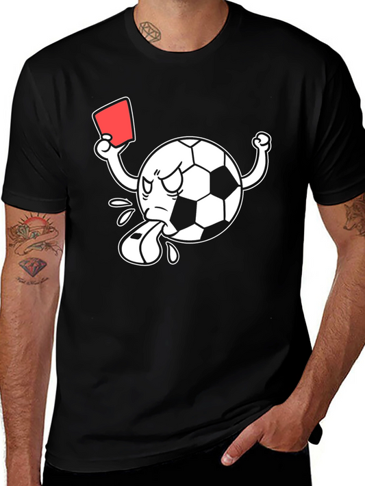 Soccer Cartoon Referee Black T-Shirt
