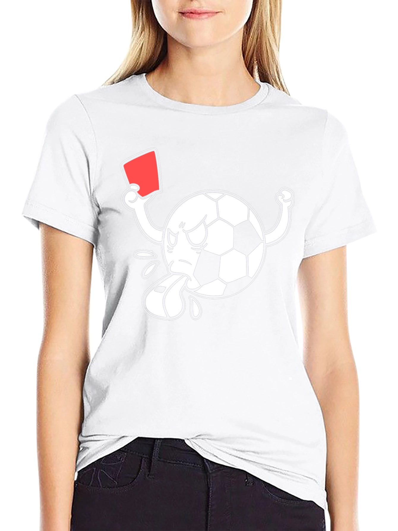 Soccer Cartoon Referee Black T-Shirt