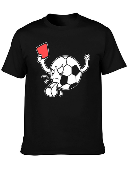 Soccer Cartoon Referee Black T-Shirt