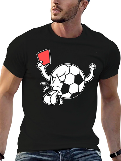 Soccer Cartoon Referee Black T-Shirt