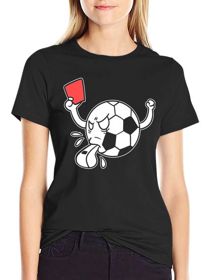 Soccer Cartoon Referee Black T-Shirt