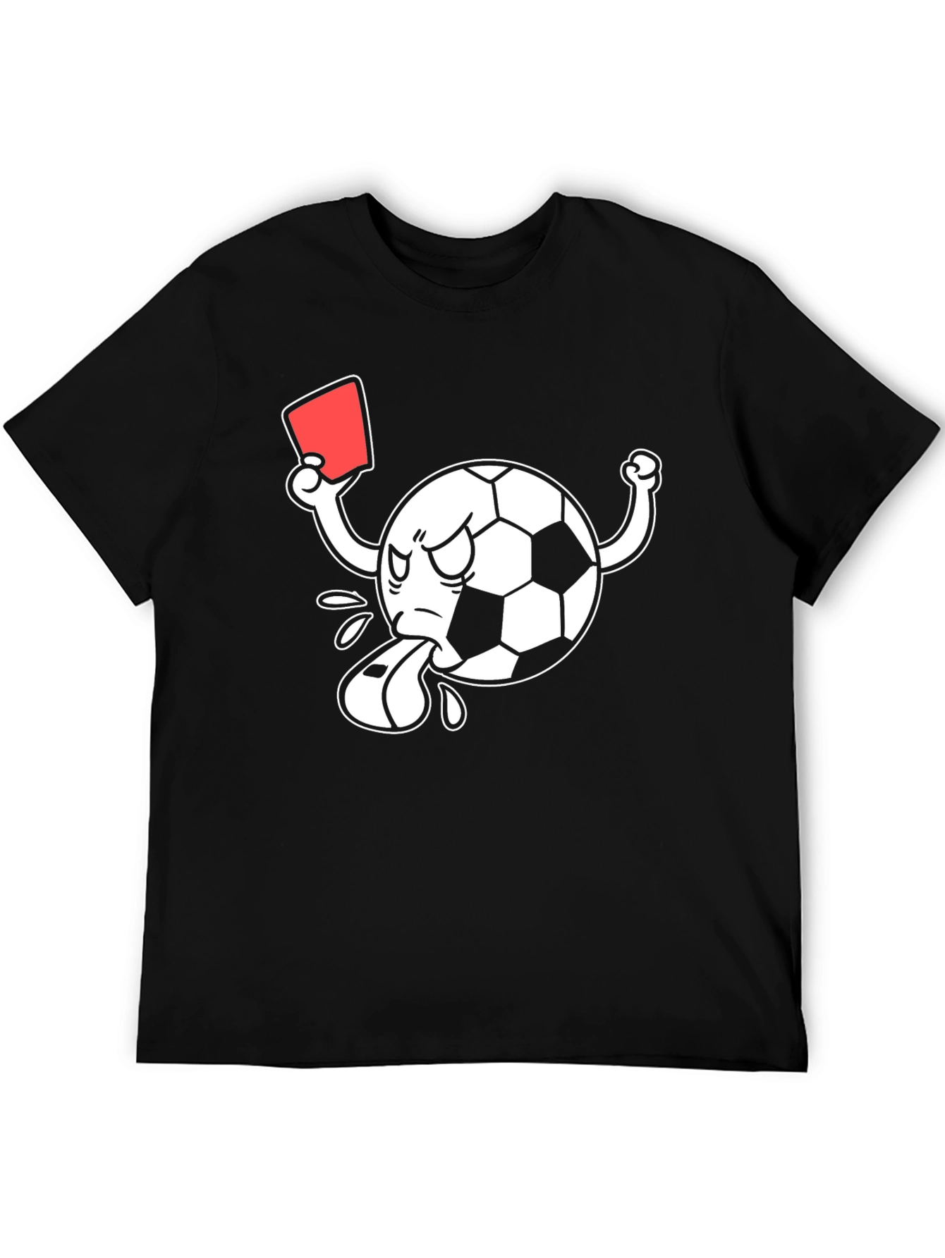 Soccer Cartoon Referee Black T-Shirt