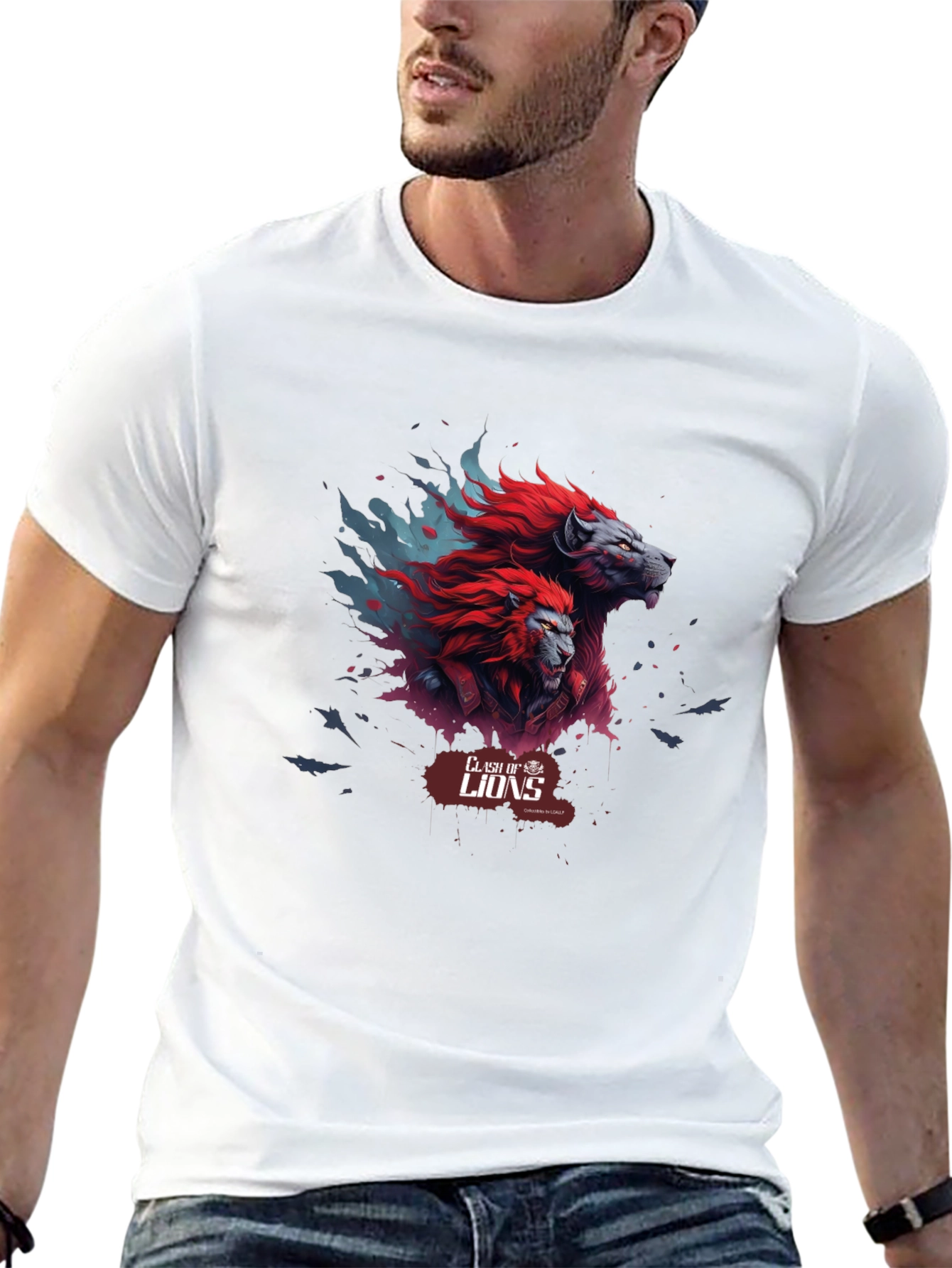 Clash of Lions Graphic Tee - Black