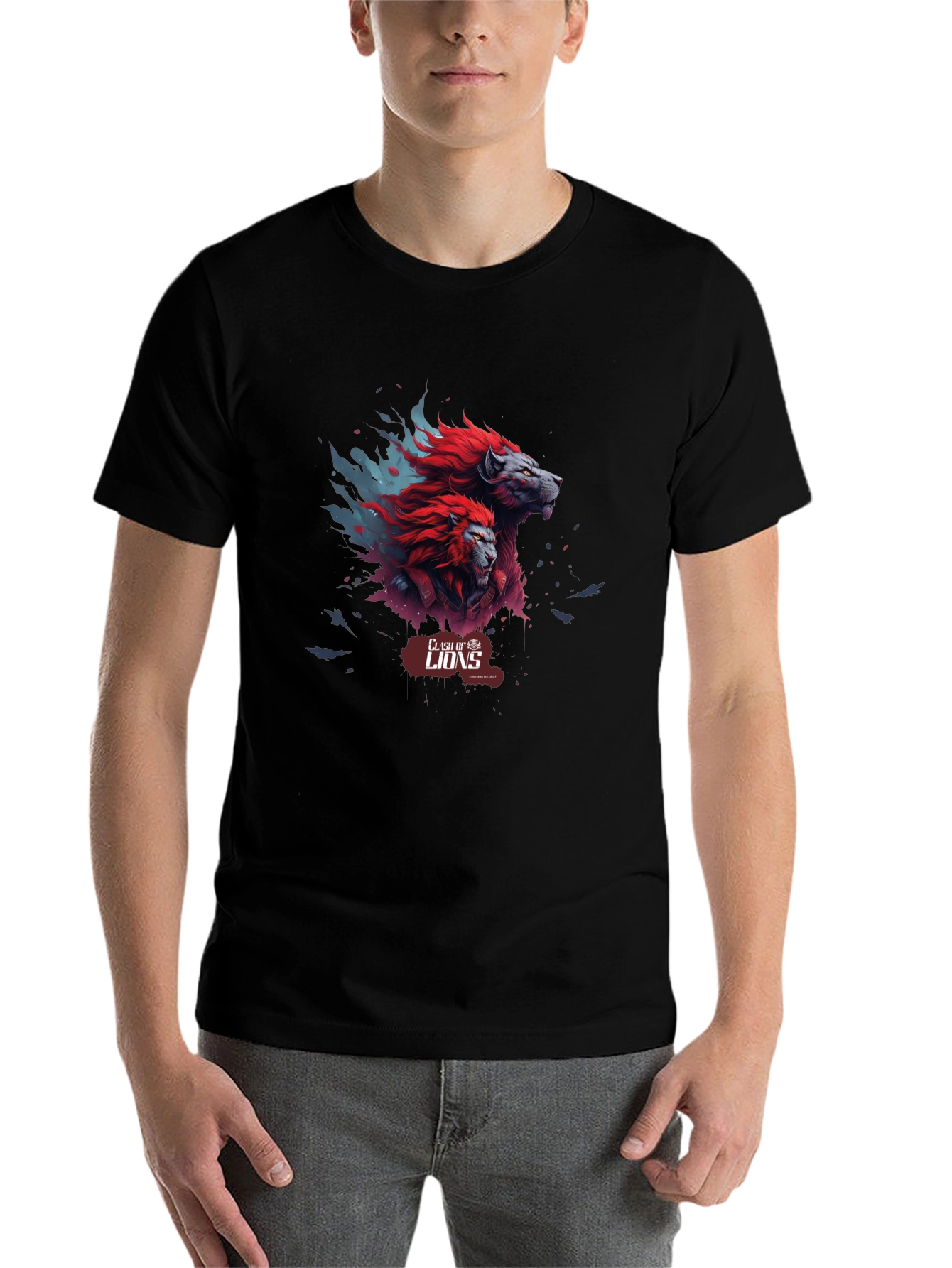 Clash of Lions Graphic Tee - Black