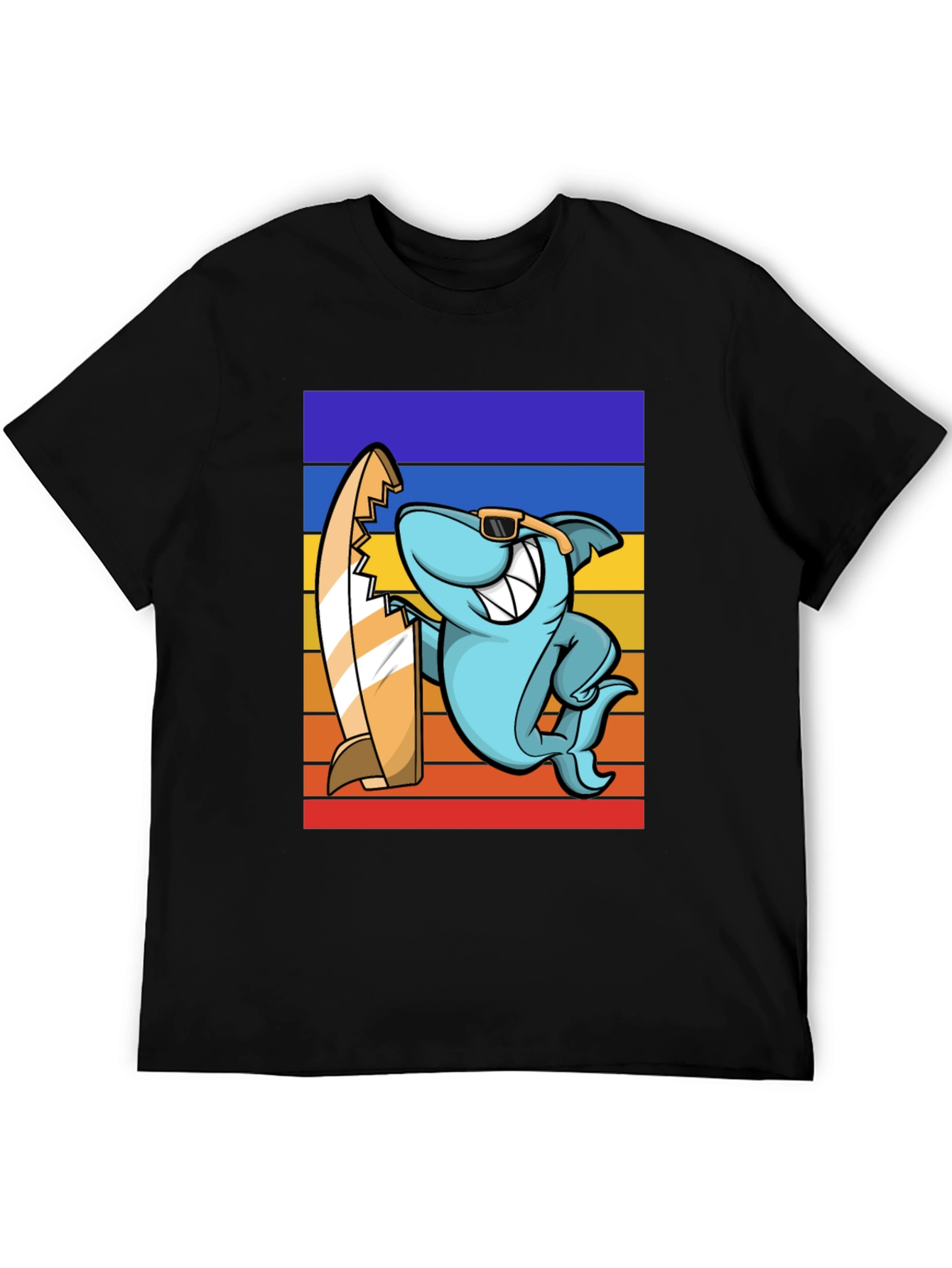 Shark Surfer T-Shirt - Retro Style