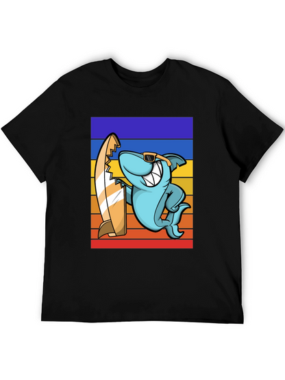 Shark Surfer T-Shirt - Retro Style