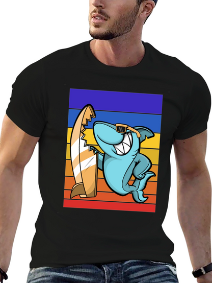 Shark Surfer T-Shirt - Retro Style