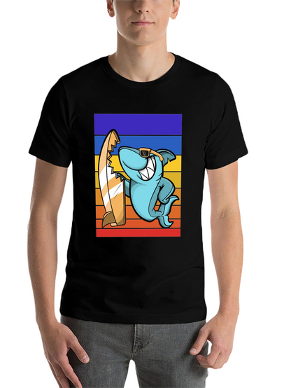 Shark Surfer T-Shirt - Retro Style