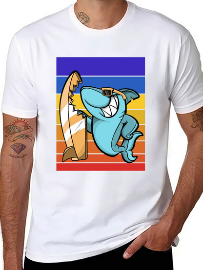 Shark Surfer T-Shirt - Retro Style