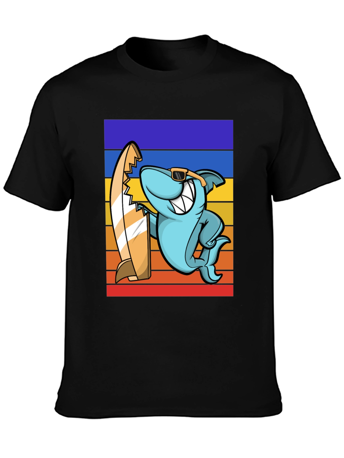 Shark Surfer T-Shirt - Retro Style