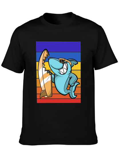 Shark Surfer T-Shirt - Retro Style