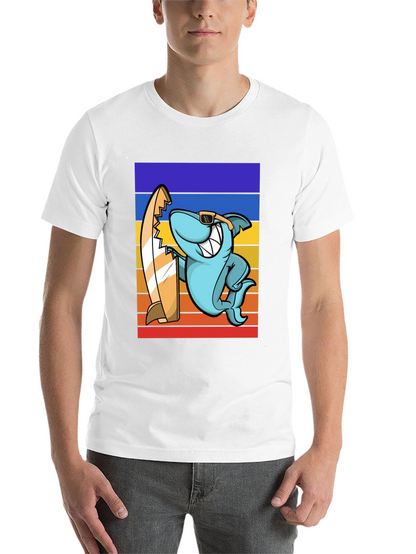 Shark Surfer T-Shirt - Retro Style