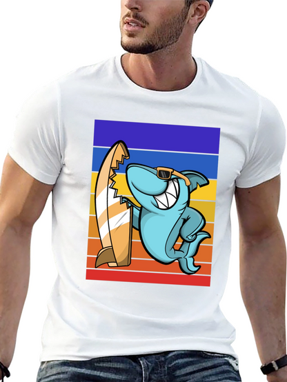 Shark Surfer T-Shirt - Retro Style