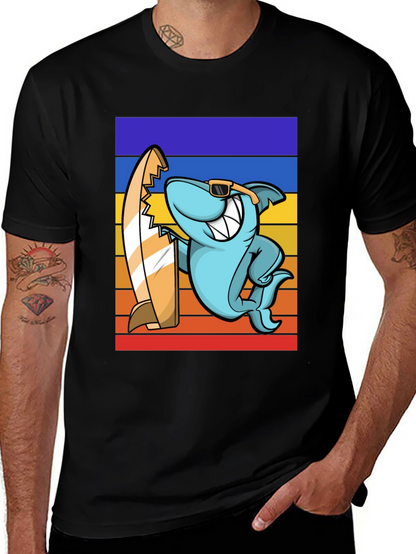 Shark Surfer T-Shirt - Retro Style