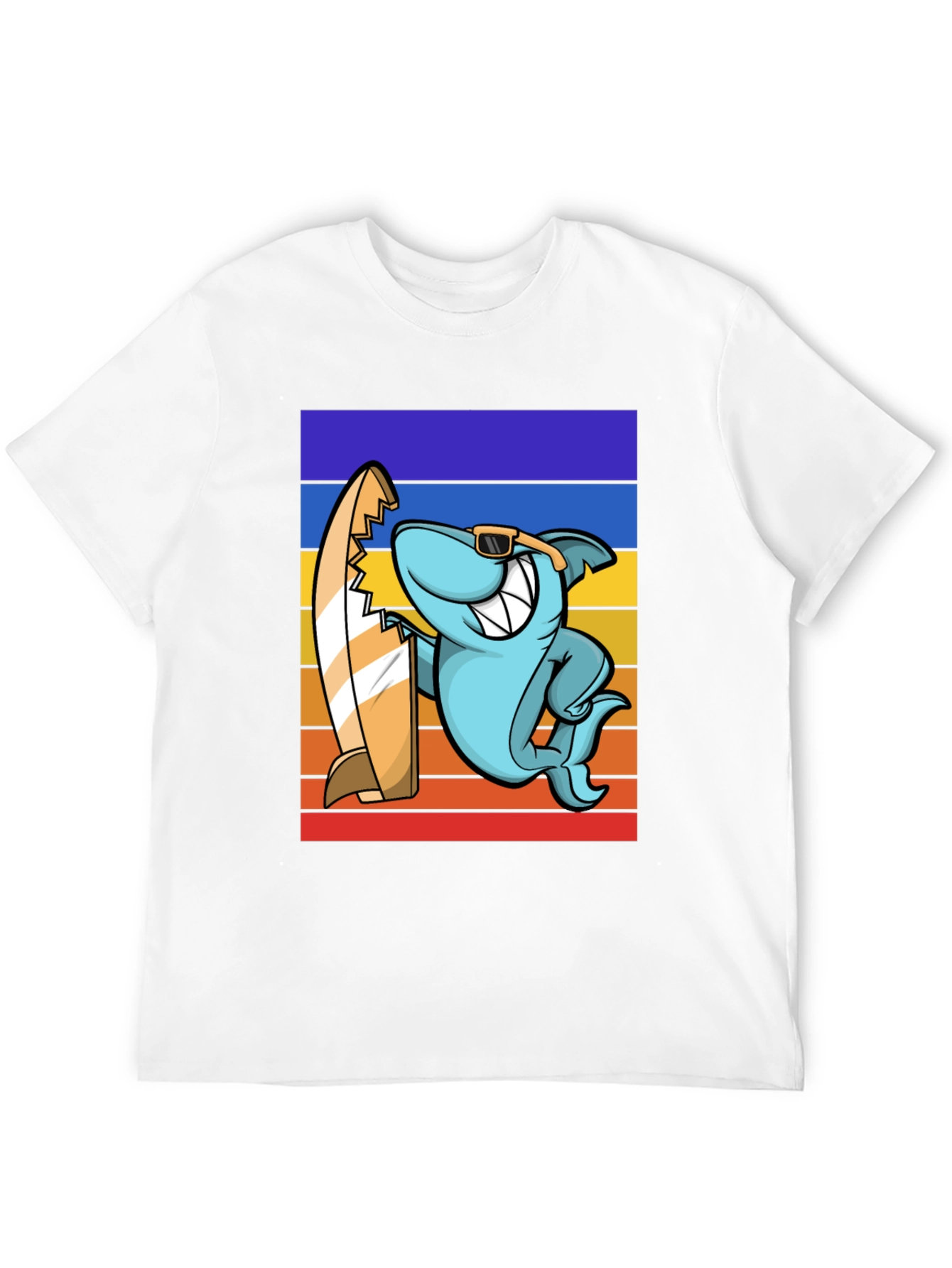 Shark Surfer T-Shirt - Retro Style