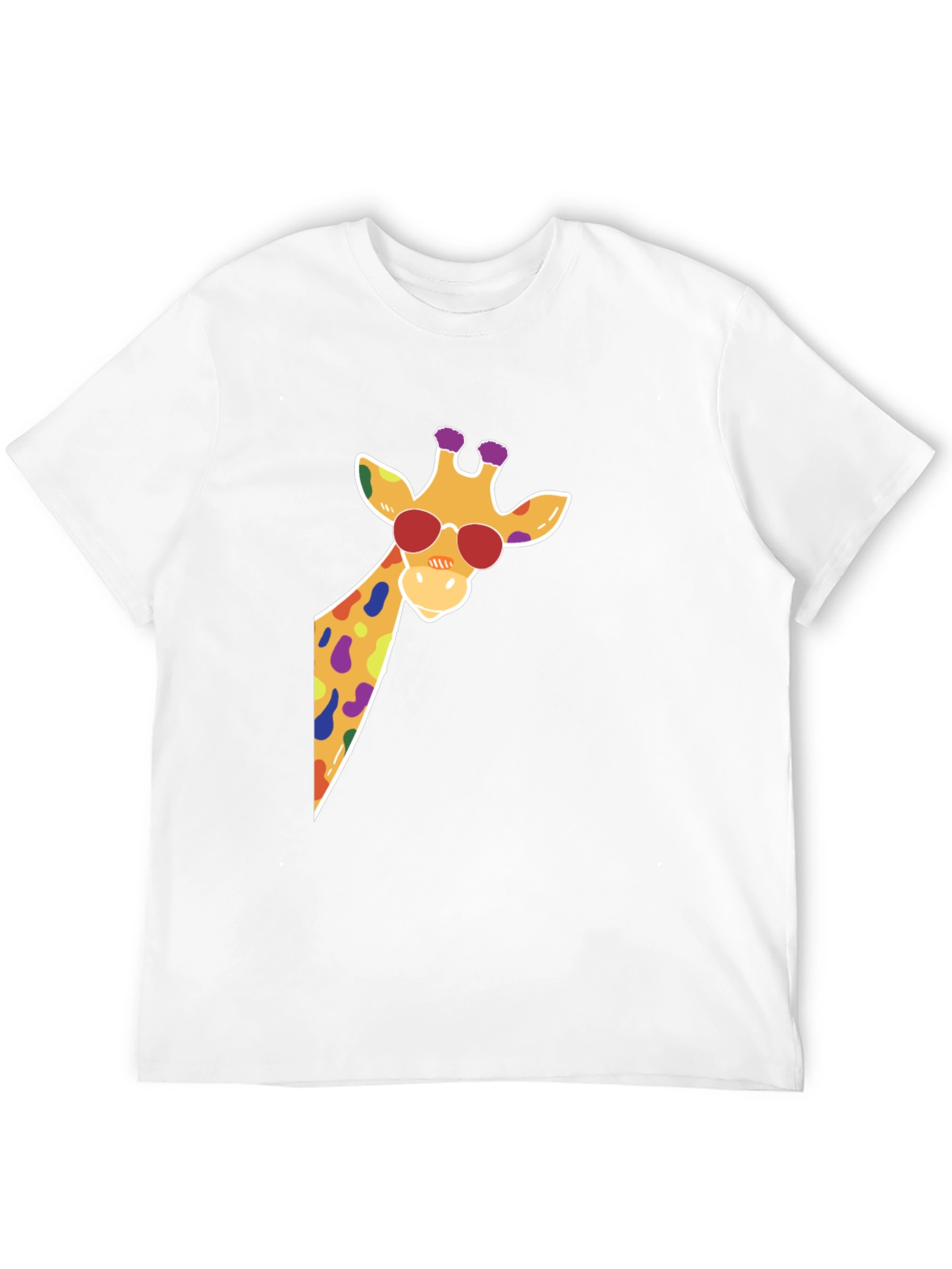 Cool Giraffe Graphic Tee - Black Cotton T-Shirt