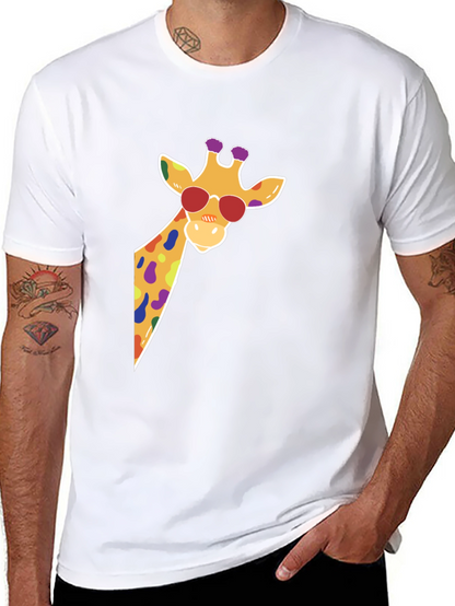 Cool Giraffe Graphic Tee - Black Cotton T-Shirt