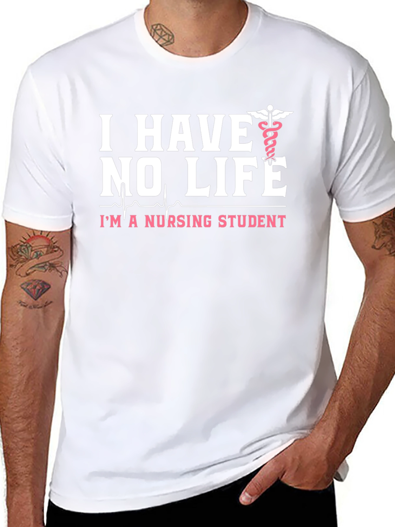 I Have No Life Nursing Student Black T-Shirt
