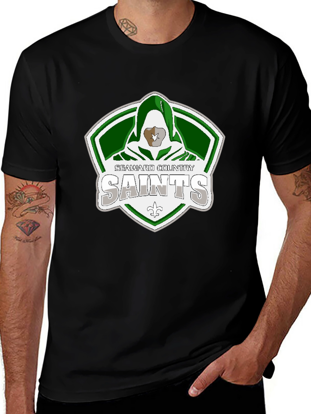 Seaward Country Saints Black Graphic T-Shirt
