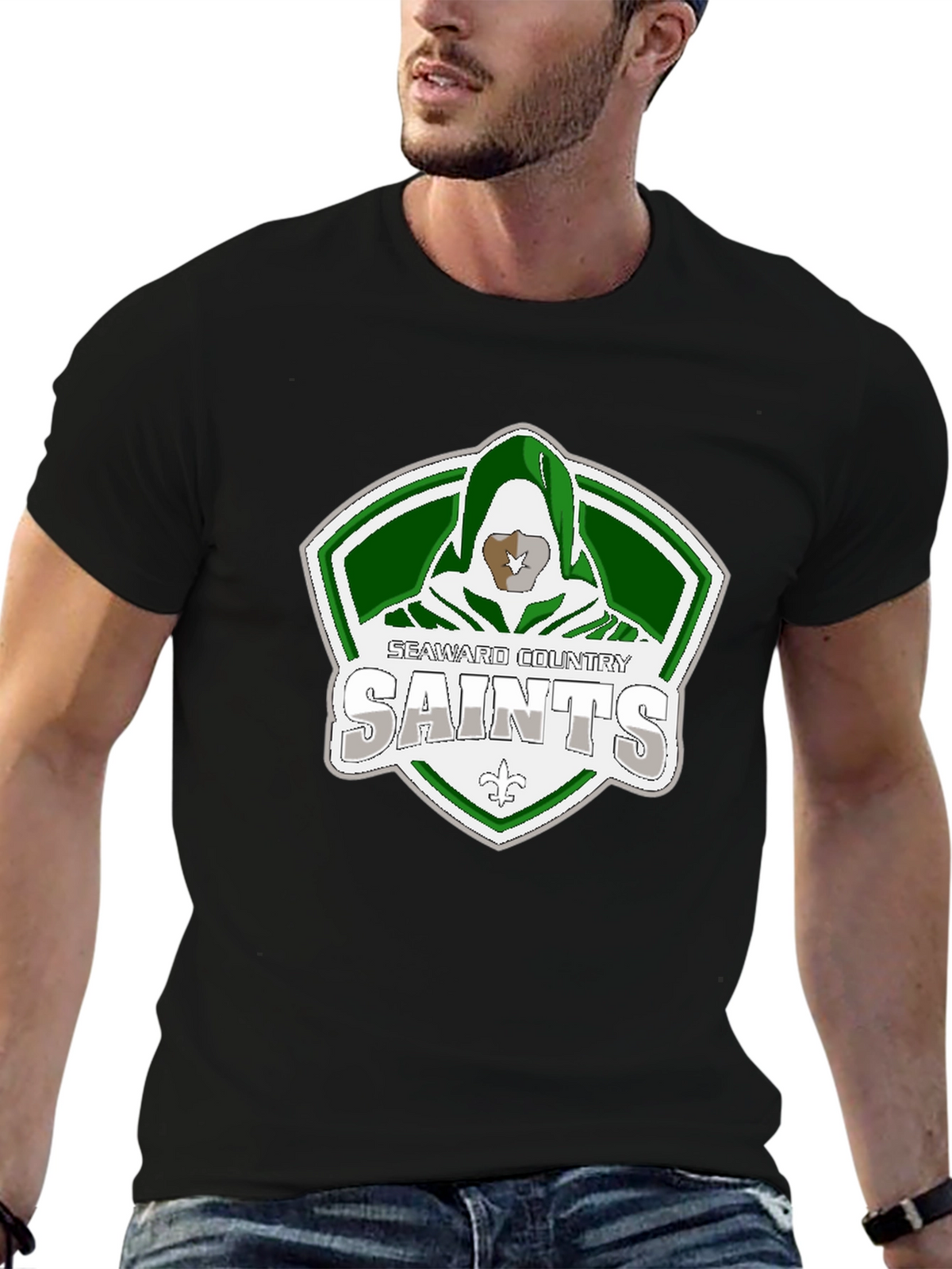 Seaward Country Saints Black Graphic T-Shirt