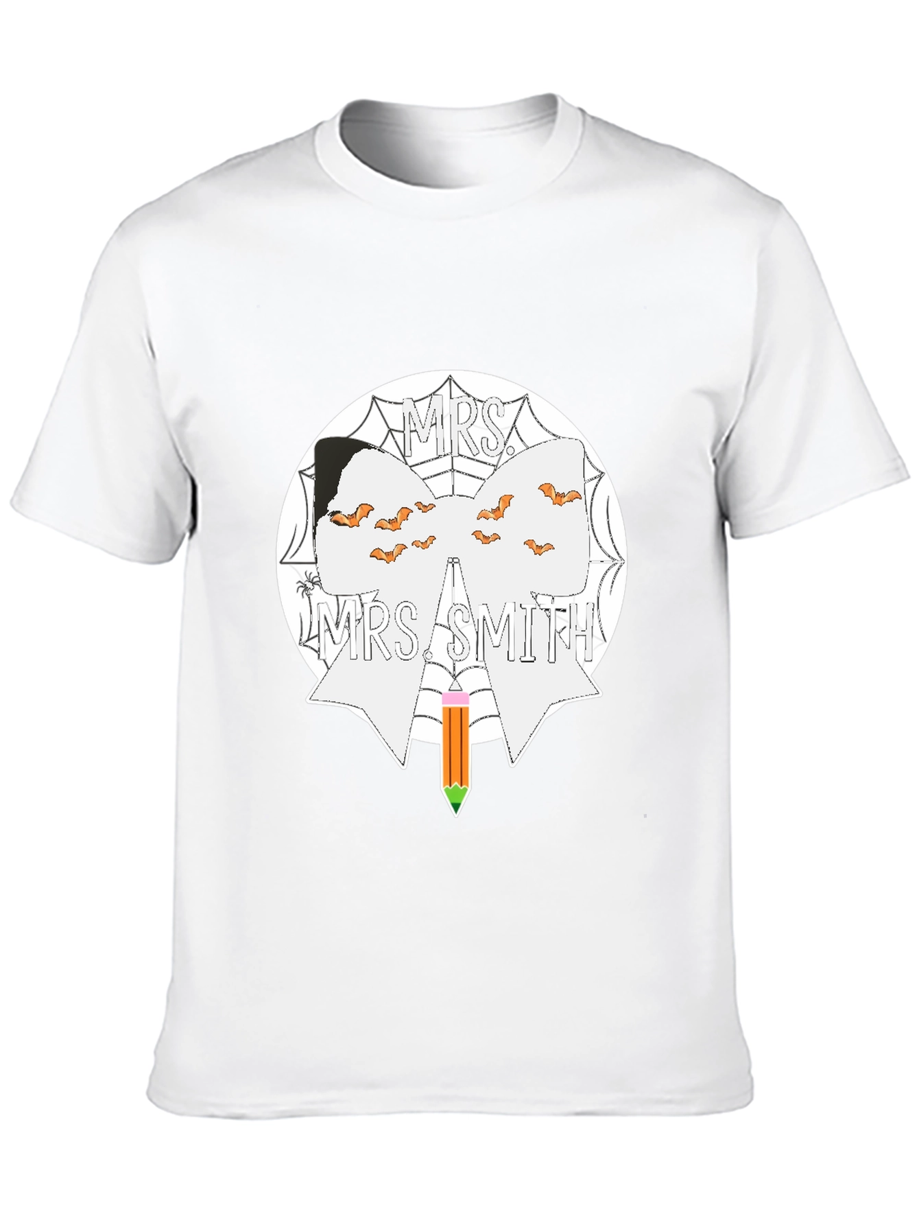 Mrs. Smith Halloween Teacher Bow T-Shirt