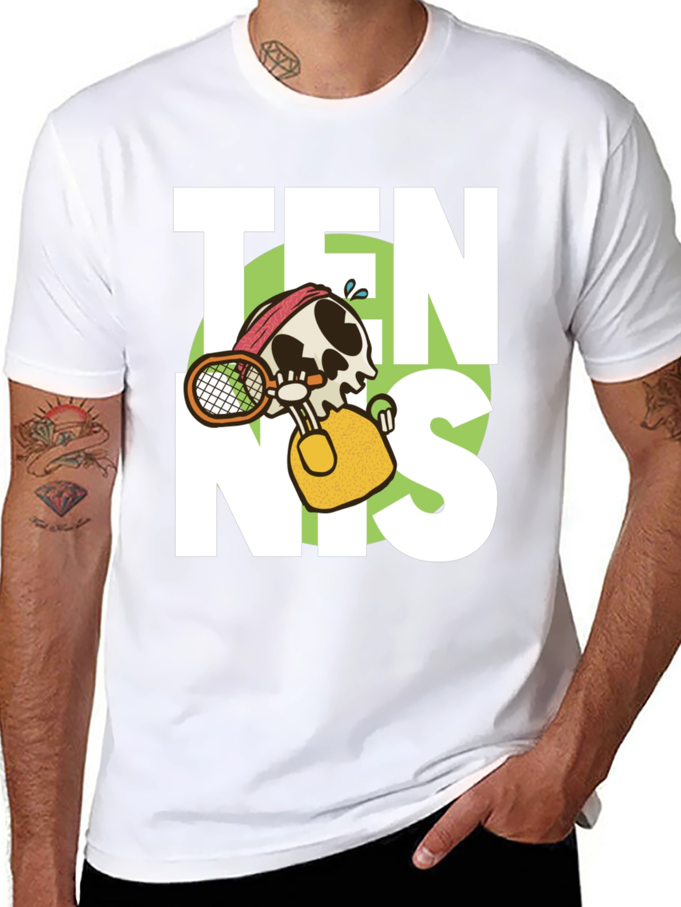 Tennis Skeleton Graphic T-Shirt