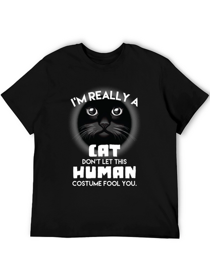Im Really A Cat T-Shirt Funny Costume Tee