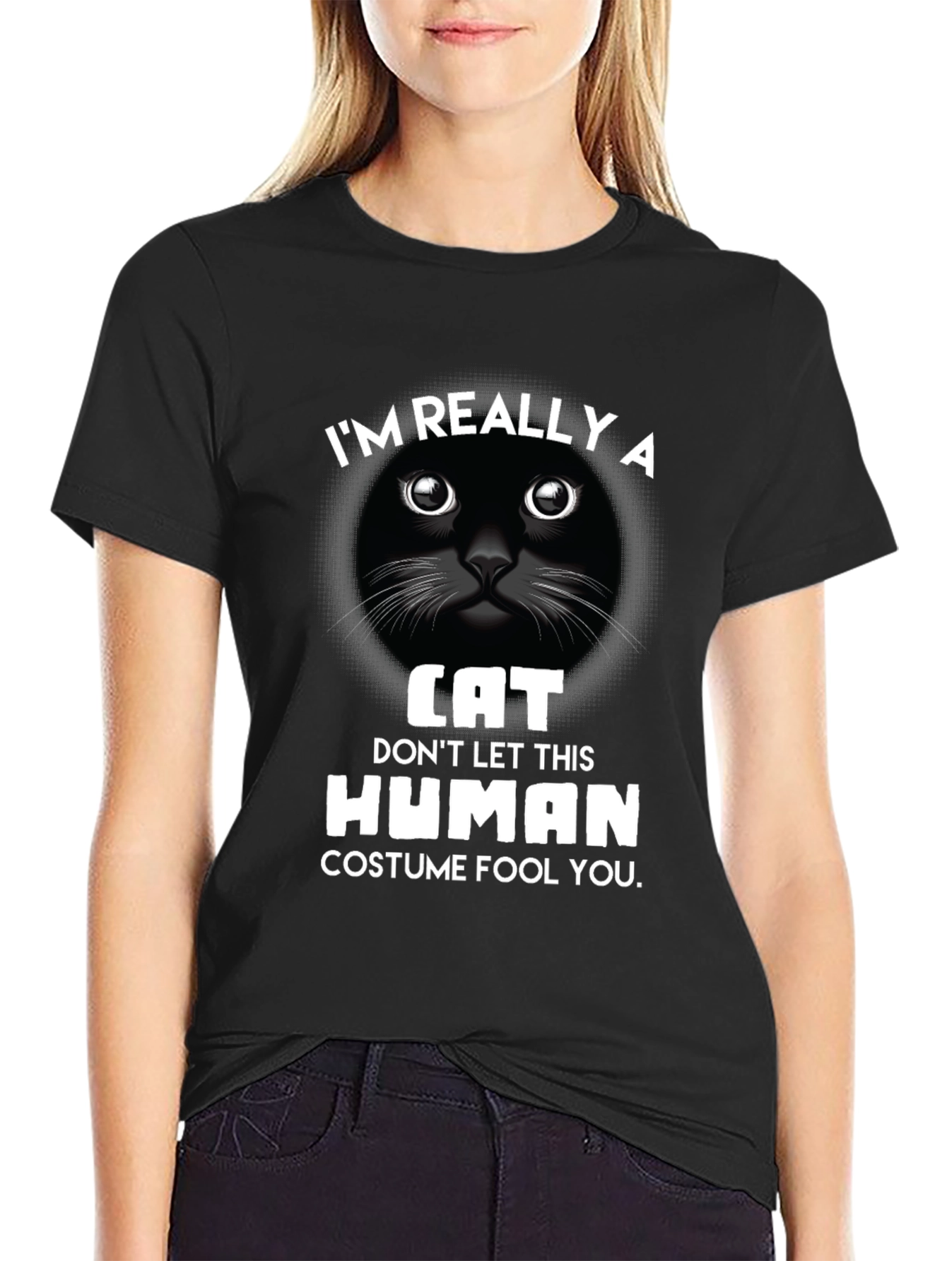Im Really A Cat T-Shirt Funny Costume Tee