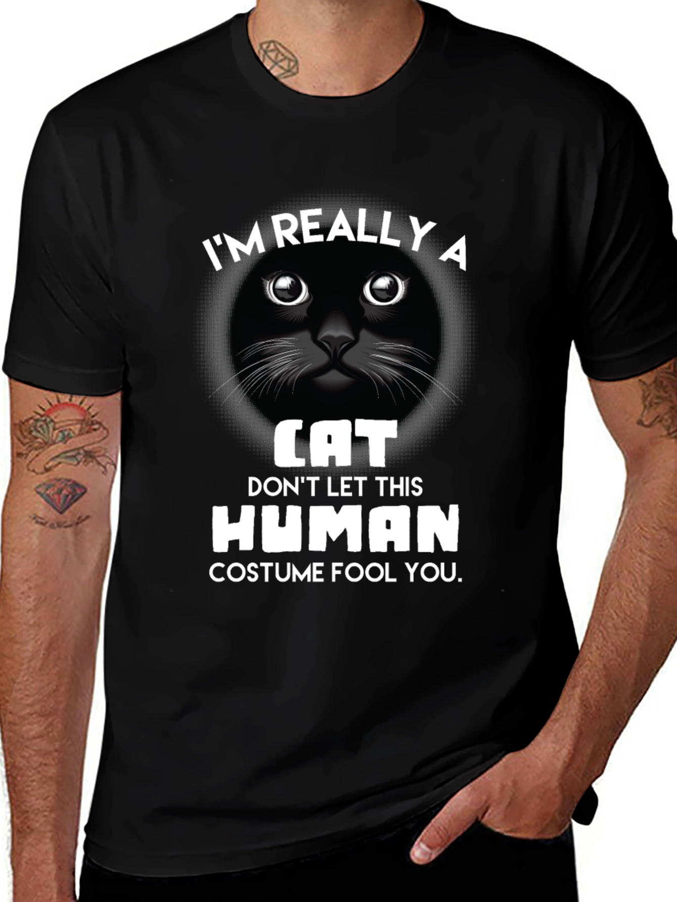 Im Really A Cat T-Shirt Funny Costume Tee