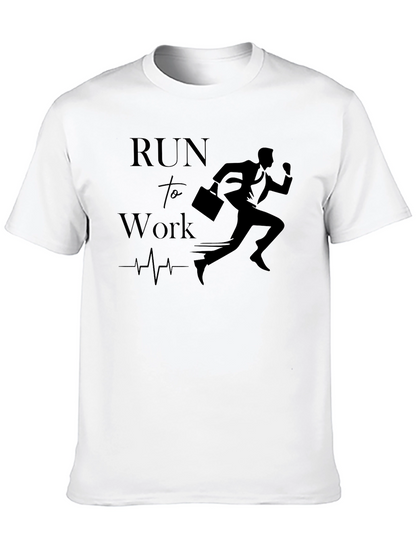 Run to Work T-Shirt - Black Graphic Tee
