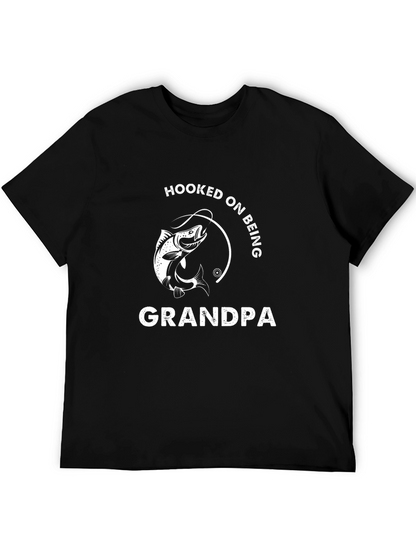 Hooked on Being Grandpa Graphic Tee