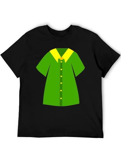 Novelty Green Shirt Design Black T-Shirt