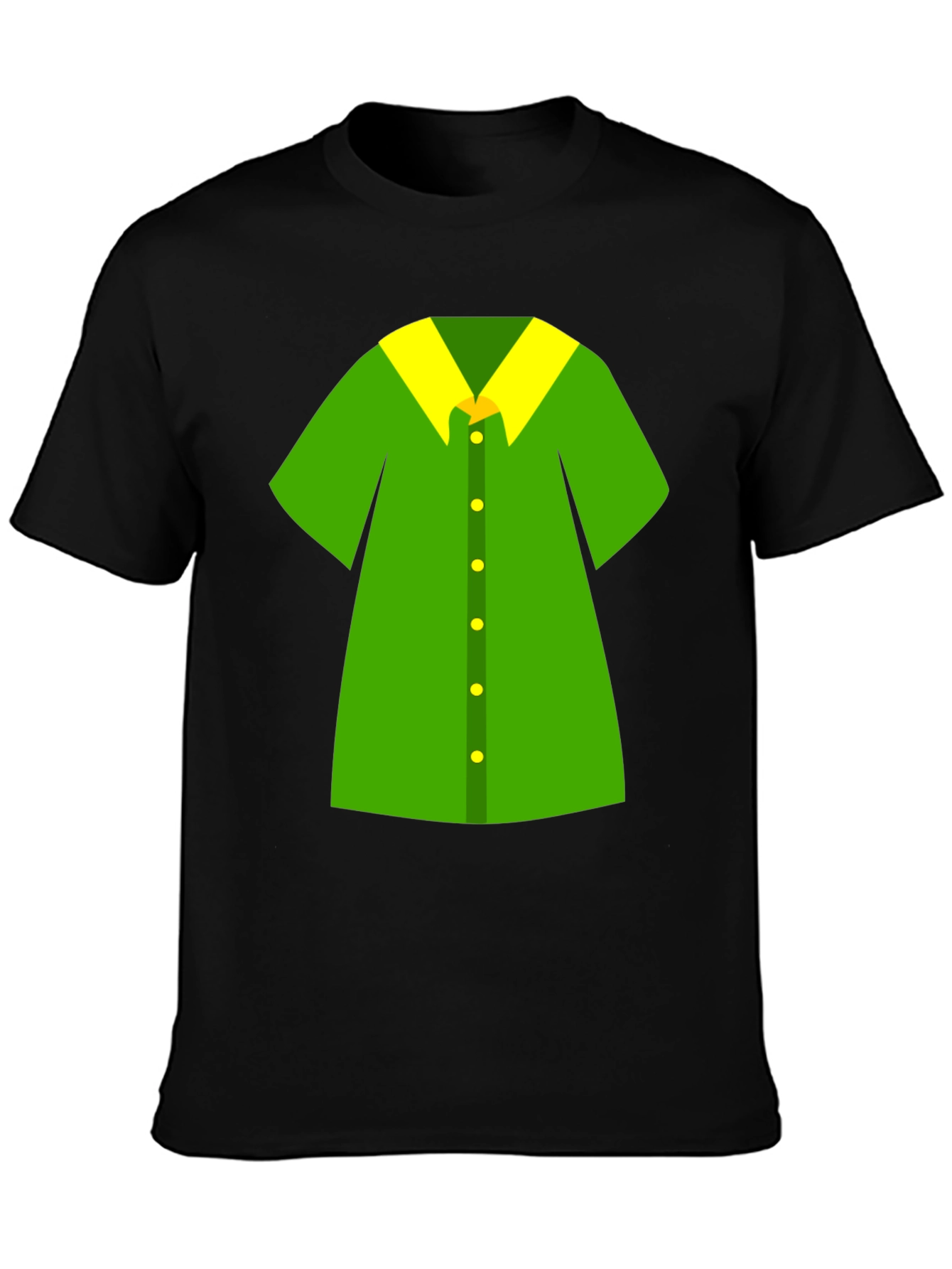 Novelty Green Shirt Design Black T-Shirt