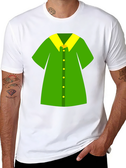 Novelty Green Shirt Design Black T-Shirt