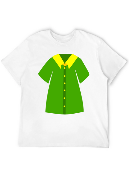 Novelty Green Shirt Design Black T-Shirt