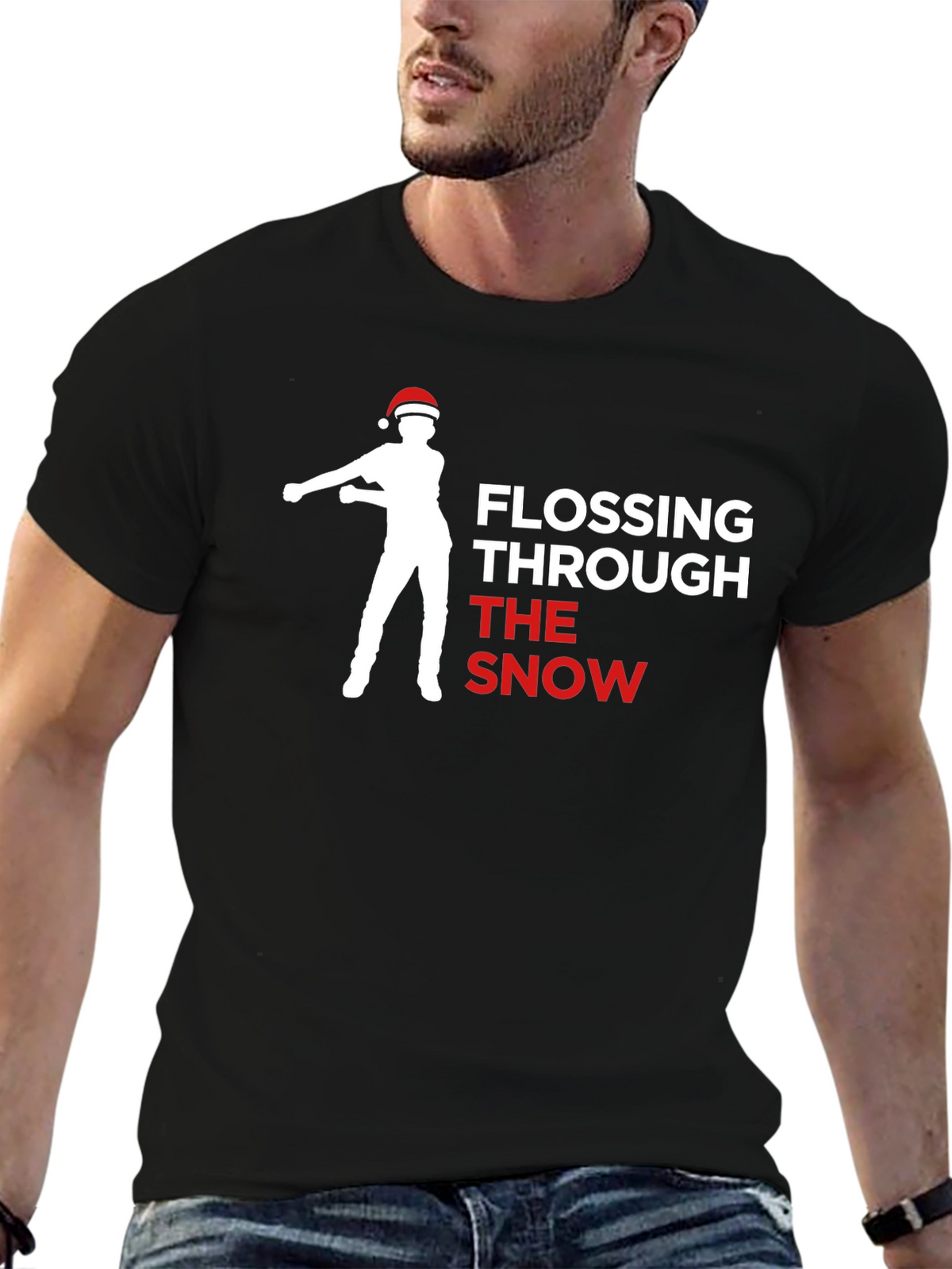 Flossing Through The Snow Christmas T-Shirt